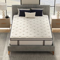 Top-down view of the Sofinity Hybrid Plus mattress surface highlighting the luxurious tufted quilting and wave-patterned cooling cover.
