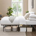 Side view of SleepTone metal bed frame with ample 13-inch clearance for underbed storage bins.
