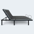 Customatic Dreamsense Synergy motorized bed frame with head section elevated for reading or anti-snore relief.
