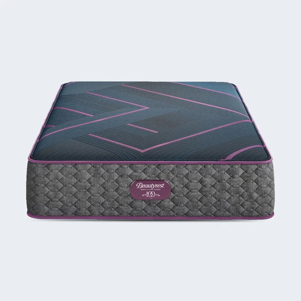 Adjustable base compatible Beautyrest World Class 13" Hybrid mattress for a customized sleeping position.
