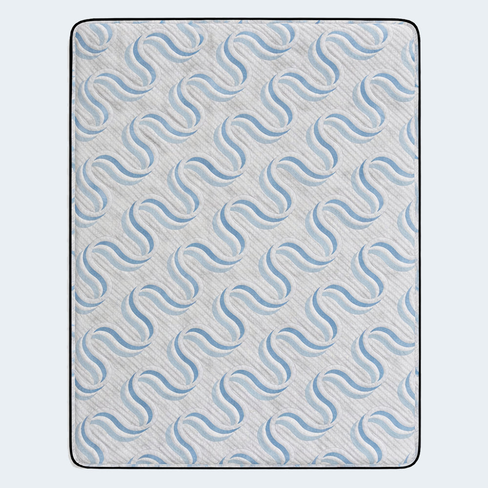 Overhead view of the Ashley Elite Springs 14-inch firm mattress featuring a breathable quilted surface with a textured wave pattern.
