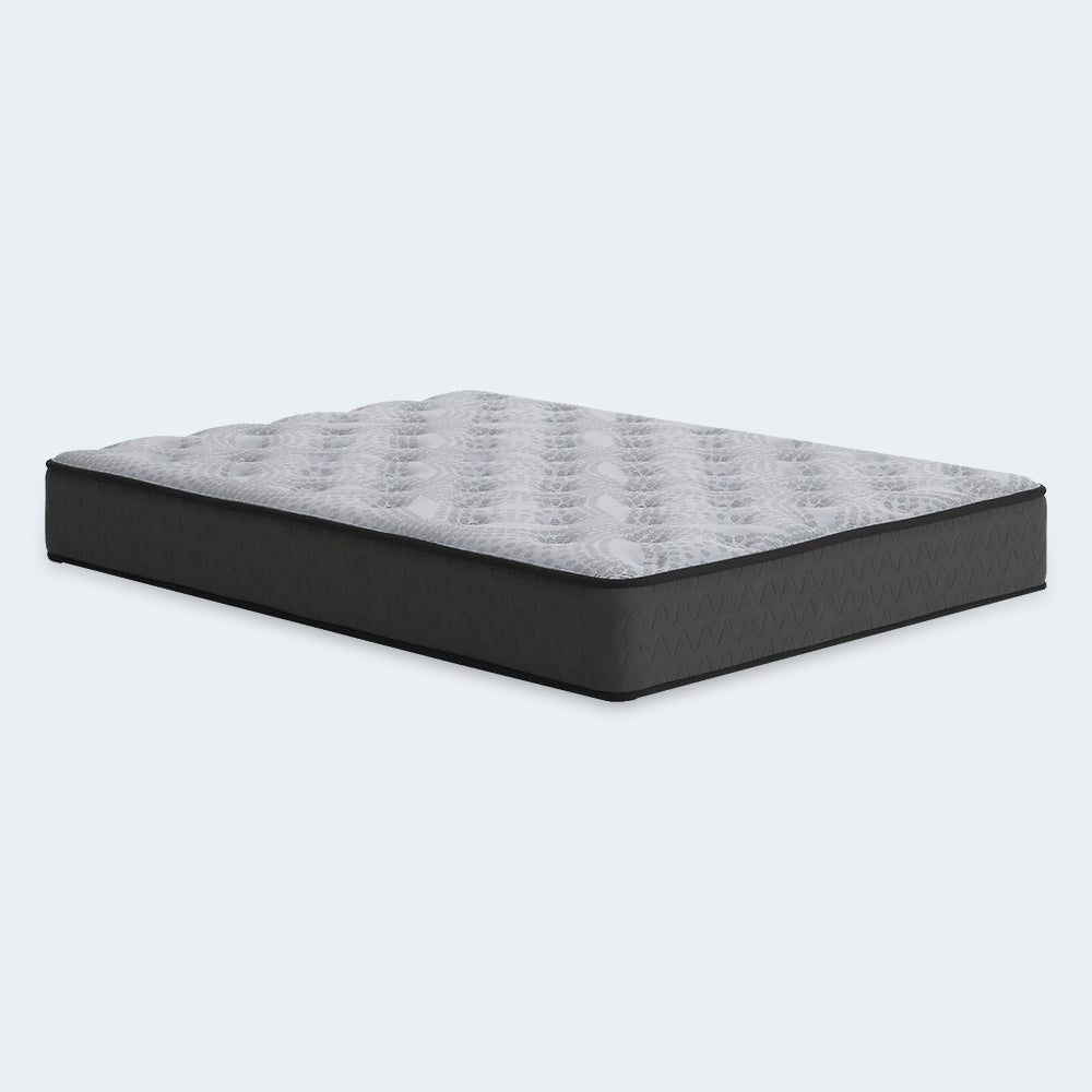 Studio profile of the Comfort Plus 10 Inch Medium Mattress, an ideal budget-friendly cooling bed for back and side sleepers.