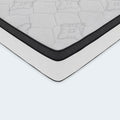 High-angle bedroom shot of the American Bedding Cymbal Jingle 12" Hybrid Euro Top Mattress, a plush cooling bed designed for pressure relief.
