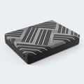 Top perspective of the Dreamstage 2.0 Calm Hybrid mattress showing the modern geometric design and premium 14-inch supportive profile.
