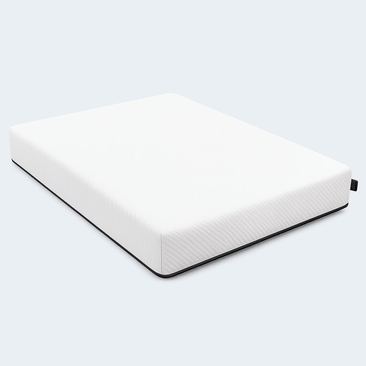 High-angle perspective of the Ease Medium Gel Memory Mattress highlighting the supportive high-density foam core.