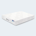 Side angle of the all-white Capella 8” Medium Cool Gel Memory Foam Mattress highlighting the sleek 8-inch profile.