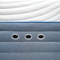 Close-up of the integrated circular air vents on the H6 Hybrid Performance Mattress designed for maximum breathability.