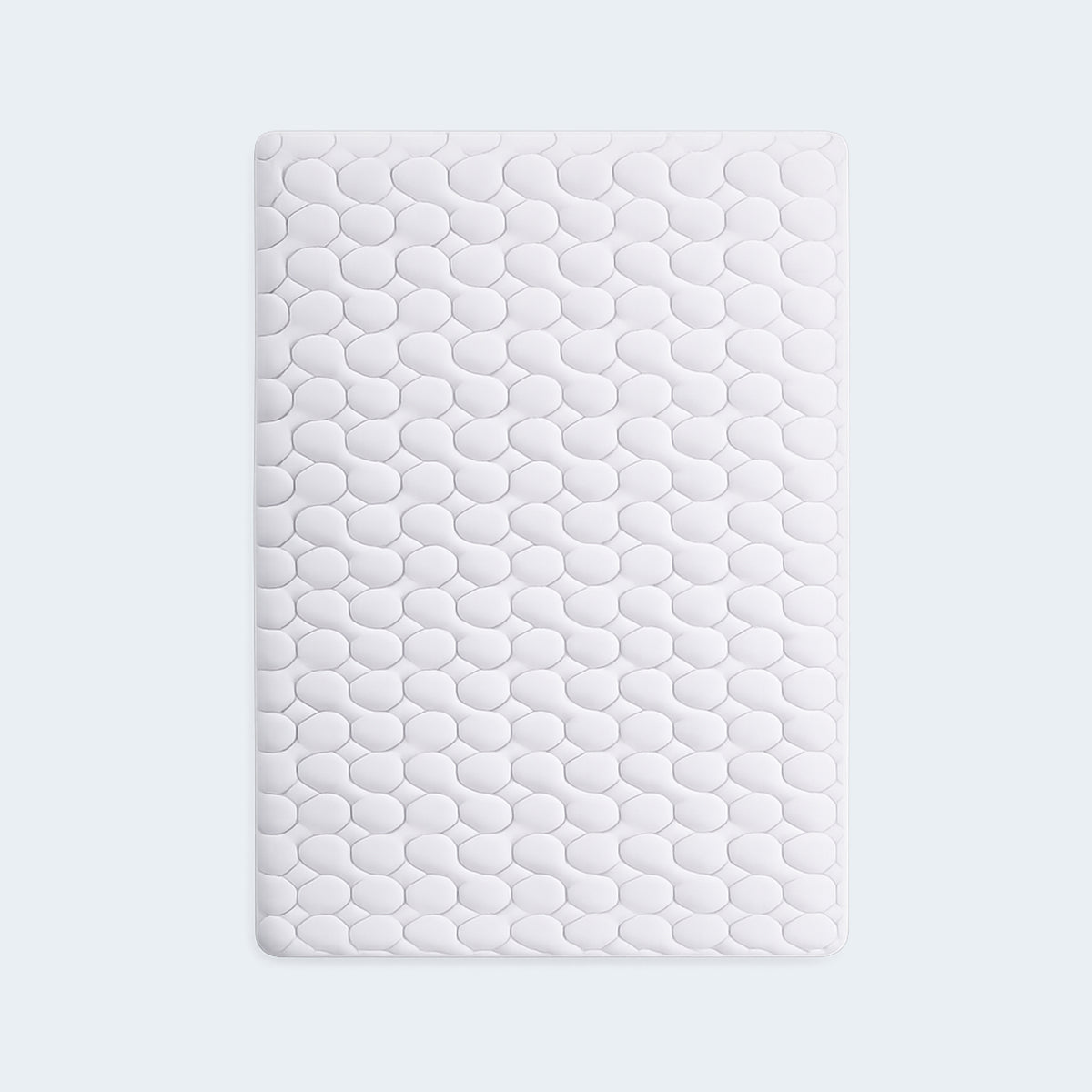 Top view of the BEDGEAR Dri-Tec Kids Mattress Protector showing the white textured moisture-wicking fabric surface.