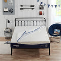 Inside view of the Sleeptone 10-inch mattress with the cover pulled back to reveal the 1for1 adjustable foam cores for customized plush or firm comfort.
