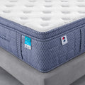 Detailed close-up of the Bluesky 13-inch mattress by Americanstar showing the soft bamboo fabric texture and reinforced Euro Top stitching.
