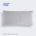 Top view of the soft heather gray BEDGEAR Seatbelt Pillow designed for comfortable travel after surgery.

