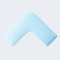 Cooling blue Gel Dough L-shape memory foam pillow core designed for orthopedic side sleeping support.
