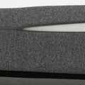Close-up detail of the South Bay Rose mattress cover featuring high-quality grey textured fabric and a functional zipper for a removable cover.

