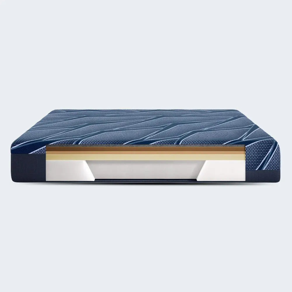 Internal construction of Serta iSeries NXG 2500 showing contouring memory foam layers for pressure relief.
