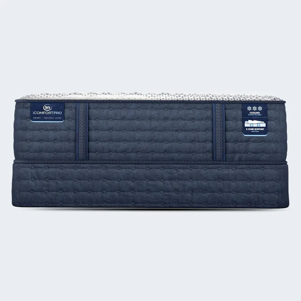 Serta iComfortPro Kingston firm mattress front view featuring 5-zone support and advanced cooling technology.
