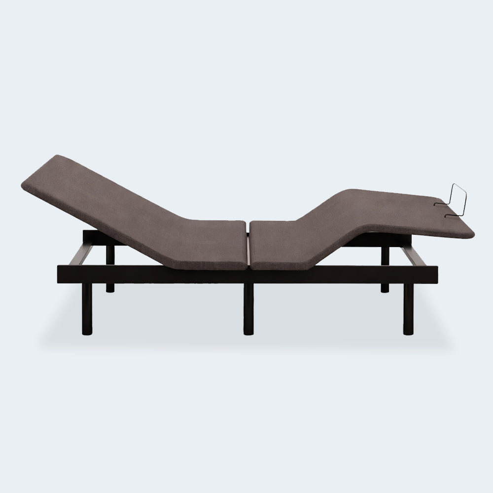 Side view of the Ashley Comfort Classic adjustable base in a Zero Gravity position for pressure relief and improved circulation.
