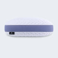 Side profile of the BEDGEAR Balance pillow showing the purple Air-X mesh gusset for maximum airflow.