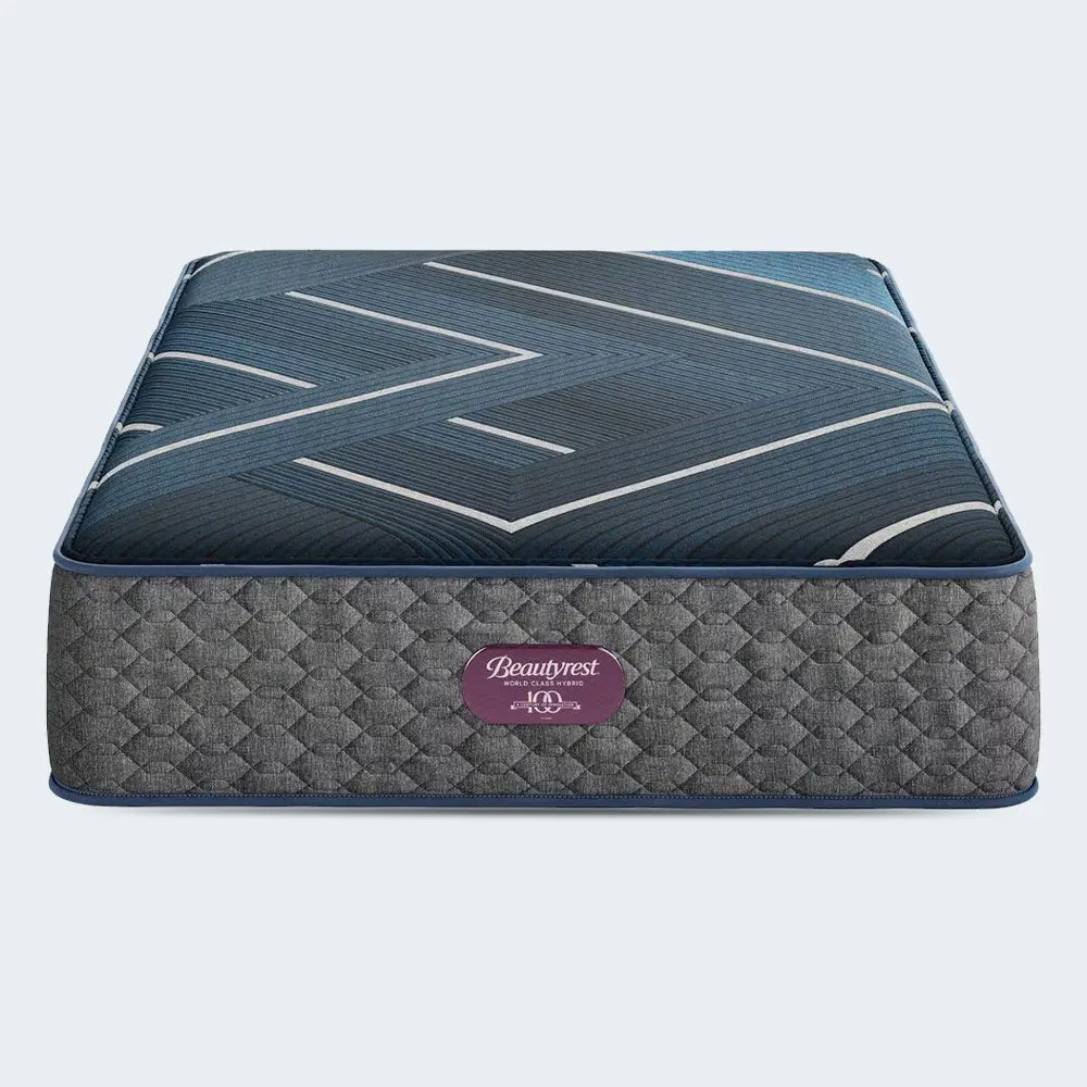 Supportive 13.5-inch side profile of the Beautyrest World Class Level Four Firm Hybrid Mattress.
