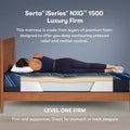 Serta iSeries NXG 1500 luxury firm mattress showing spinal alignment for back and stomach sleepers.
