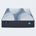 Front view of the 14 inch Serta iComfort Aspire medium tight top mattress with a breathable cooling cover.
