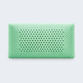 Top view of the green Malouf Peppermint Zoned Dough pillow core showing ventilated zones for pressure relief.
