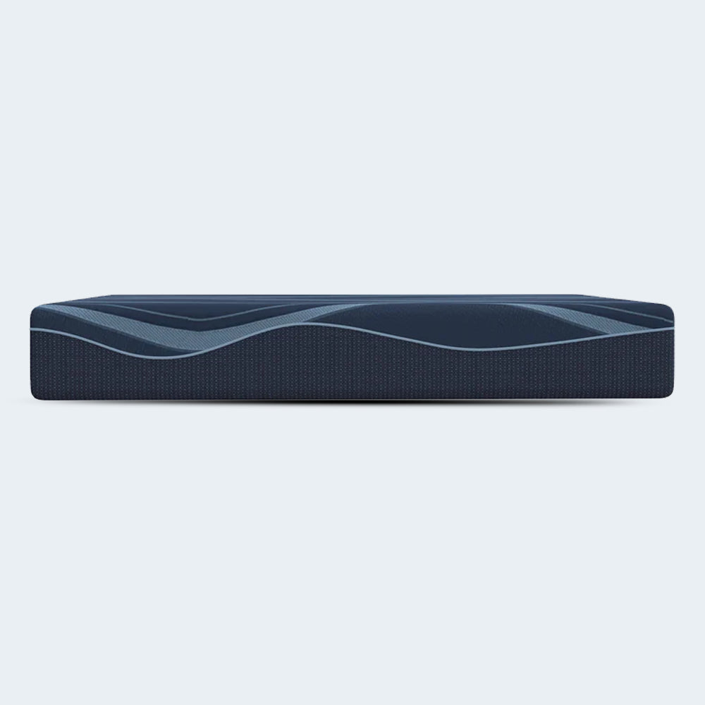 Isolated side profile of the 12-inch ActiveAlign Reactive Copper mattress illustrating its thick supportive foam layers against a white background.

