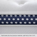 Detailed profile of the signature navy blue dotted border on a handcrafted WinkBed, made from premium American materials.
