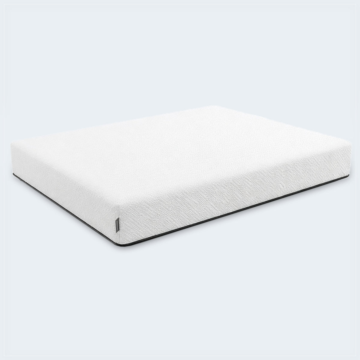 Ease Medium Gel Memory Mattress in a minimalist bedroom setting on a white platform bed frame with modern decor.