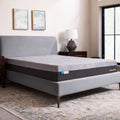 Detailed top view showing the geometric pattern on the Polaris 12" Activair Hybrid Mattress cooling cover.