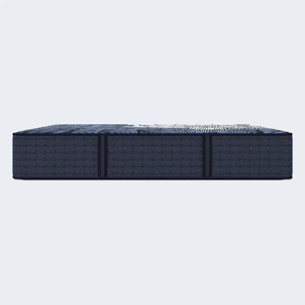 Side profile of the 14.25-inch Serta Perfect Sleeper X Max Medium Hybrid Mattress with durable grey sides.
