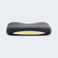 Side view of Malouf HexCurve pillow with a washable cover and supportive charcoal-infused foam.
