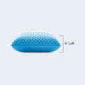 Side view of the Malouf 6-inch high loft cooling gel pillow, ideal for side sleepers needing extra support.
