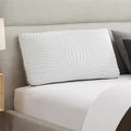 South Bay copper memory foam pillow styled on a bed, providing ergonomic neck and head support.
