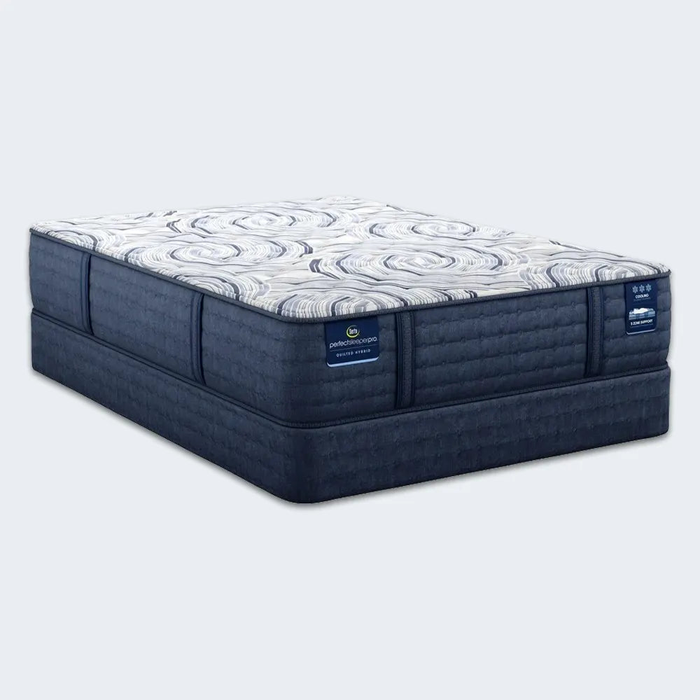 Serta Perfect Sleeper Pro Hampton Extra Firm 12.5 Inch Mattress with cooling quilted cover.
