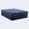 Serta iSeries NXG 2500 plush mattress set with a matching low-profile foundation for added support.
