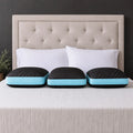 Malouf Ice Cloud + Omniphase pillows in different loft heights to suit side, back, and stomach sleepers.
