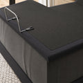 Detailed view of the sturdy mattress retainer bar and premium charcoal fabric on the SBLB High-Low Lift Adjustable Base.
