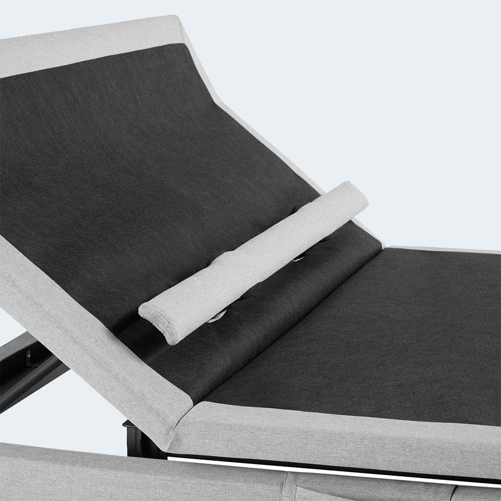 Detailed view of the integrated active lumbar support feature on the Malouf S755 adjustable base for personalized back comfort.
