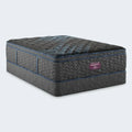 Angled profile of the Simmons Beautyrest World Class Plush Pillow Top Mattress and foundation for extra height.

