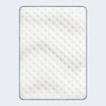 Top-down view of the breathable quilted cooling cover on a Serta iComfortPRO Chelsea medium mattress.
