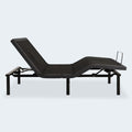 Side view of the Baselogic Silver adjustable foundation with the head section raised for sitting up or reading in bed.
