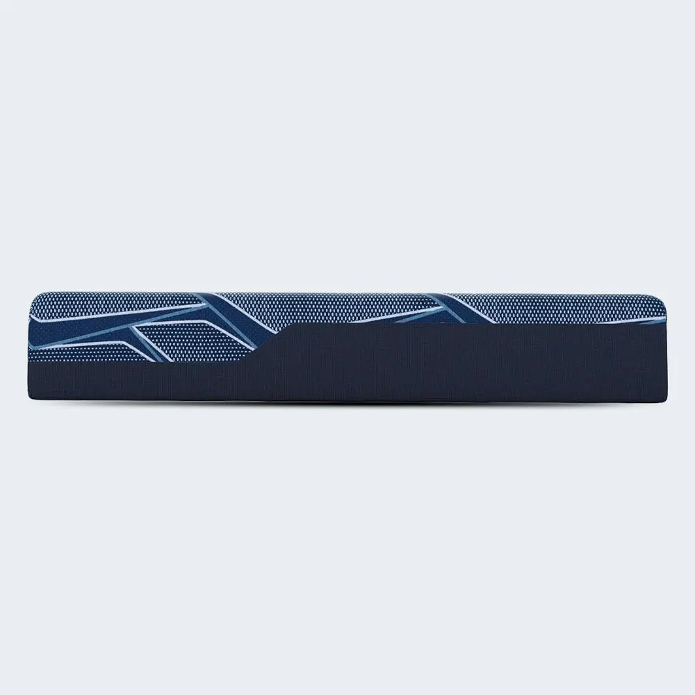 Slim side profile of the 13.5-inch Serta iSeries NXG 3500 medium memory foam mattress.
