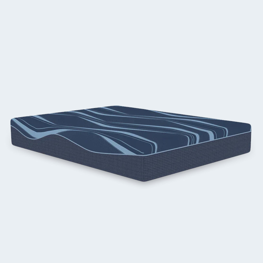 Studio product shot of the ActiveAlign 12-inch memory foam mattress by South Bay featuring patented edge support and cooling fiber technology.
