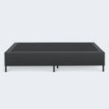 Narrow profile Express Metal Foundation by South Bay with a grey fabric cover for durable mattress support.
