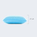 Malouf Zoned Gel Dough memory foam pillow side view showing the supportive 6-inch mid-loft profile.