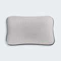Top-down view of the Cosmo performance pillow featuring a grey circular moisture-wicking fabric pattern.