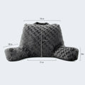 Dimensions of the Malouf Z Lounge Pillow showing its 21-inch height and ergonomic arm measurements.
