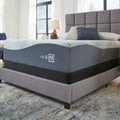 Close-up profile of the Millennium Luxury Gel Memory Foam Mattress illustrating the supportive foam thickness and snowflake cooling technology logo.
