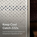 Detailed close-up of the Nectar Luxe cool-to-the-touch mattress cover designed for temperature regulation and breathable airflow.
