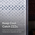 Close-up of the Nectar Premier Hybrid "cool to the touch" mattress cover fabric featuring a breathable geometric pattern for temperature regulation.
